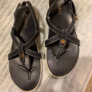 Navy Vionic sandles, size 7